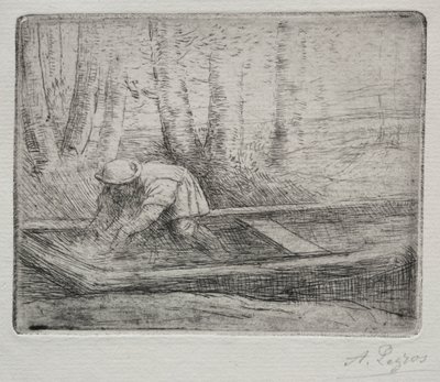 Uomo su una barca da Alphonse Legros