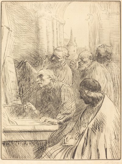 Monaci in chiesa da Alphonse Legros