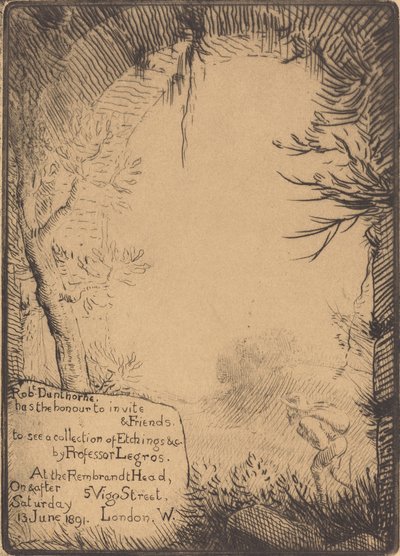 Piatto realizzato per una mostra alla casa Dunthorne da Alphonse Legros