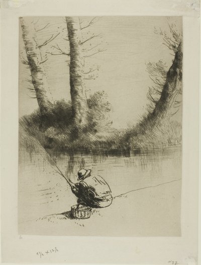 Pescatore con canna da Alphonse Legros