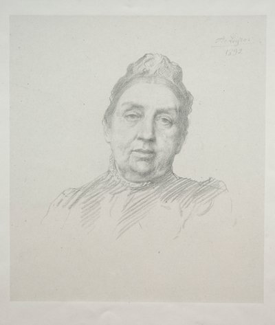 Ritratto di Madame Kemp, vista frontale (3ª lastra) da Alphonse Legros