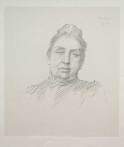 Ritratto di Madame Kemp, vista frontale 3ª tavola da Alphonse Legros