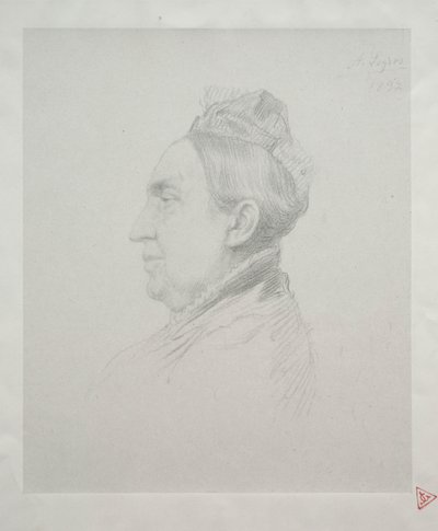 Ritratto di Madame Kemp di Profilo (2ª Tavola) da Alphonse Legros