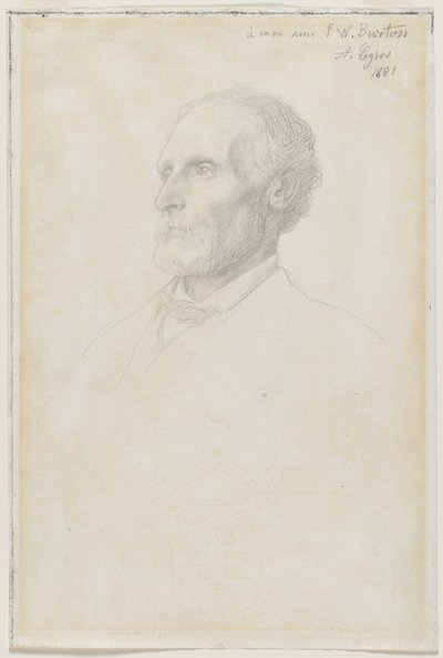 Ritratto di Sir Frederick W. Burton, Direttore della National Gallery, Londra da Alphonse Legros