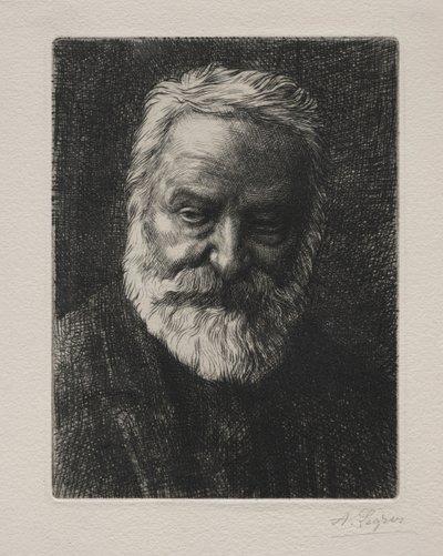 Ritratto di Victor Hugo (2ª lastra) da Alphonse Legros