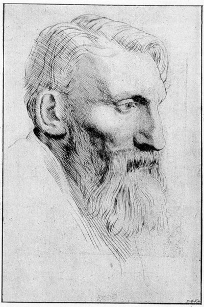 Ritratto dello scultore francese Auguste Rodin (1840 - 1917) dopo un