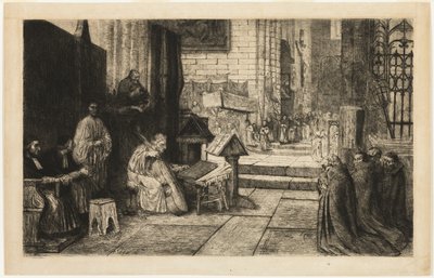 Processione in una chiesa spagnola da Alphonse Legros