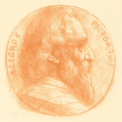 Autoritratto, Medaglione, No.2, 11a tavola da Alphonse Legros