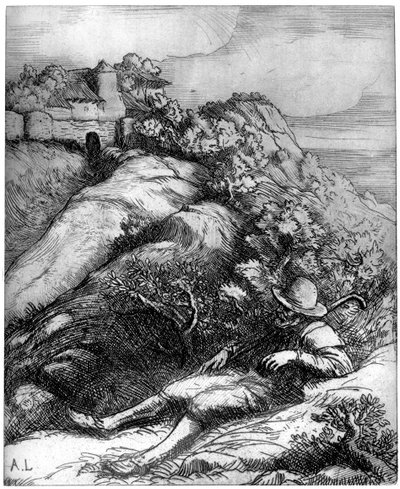 Pastore che riposa da Alphonse Legros