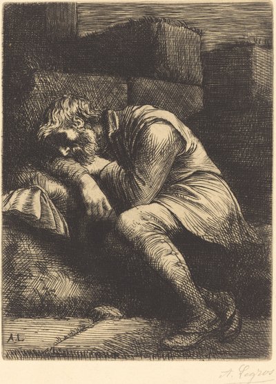 Mendicante addormentato da Alphonse Legros