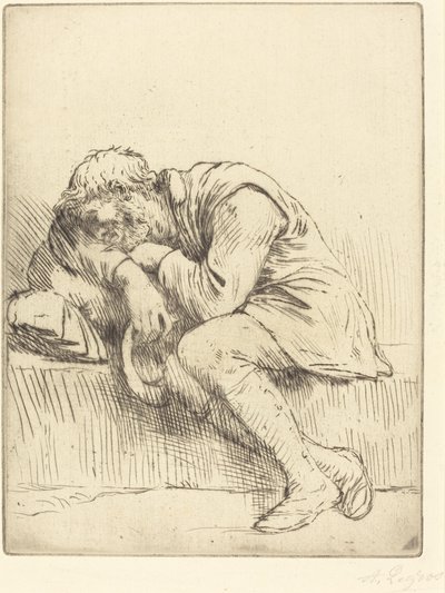 Mendicante addormentato da Alphonse Legros