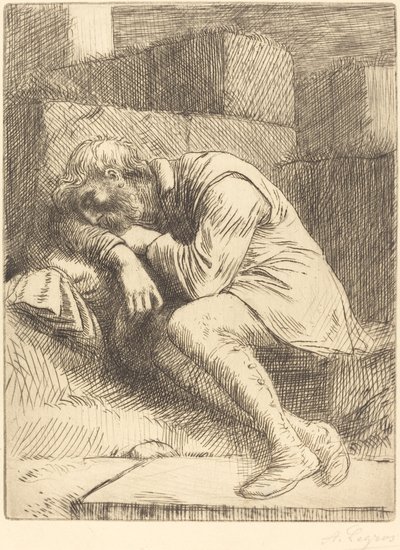 Mendicante addormentato da Alphonse Legros