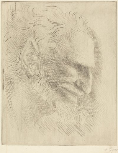 Studio per la testa di un uomo da Alphonse Legros