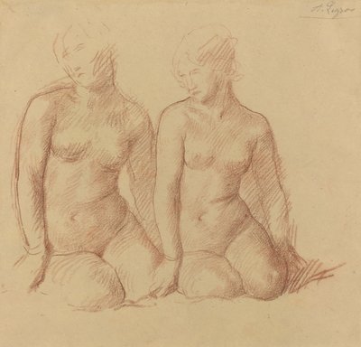 Studio di due figure sedute fianco a fianco da Alphonse Legros