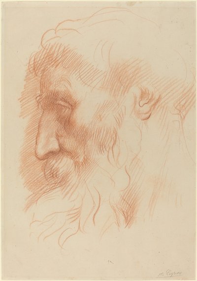 Studio della testa di un uomo da Alphonse Legros
