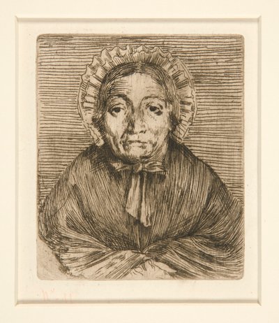 Testa di una vecchia donna da Alphonse Legros