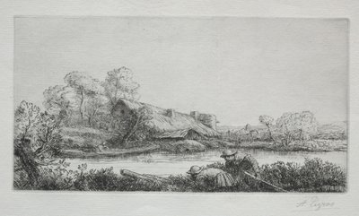 La fattoria sul fiume La Ferme Sur La Rivière: Effetto della sera da Alphonse Legros