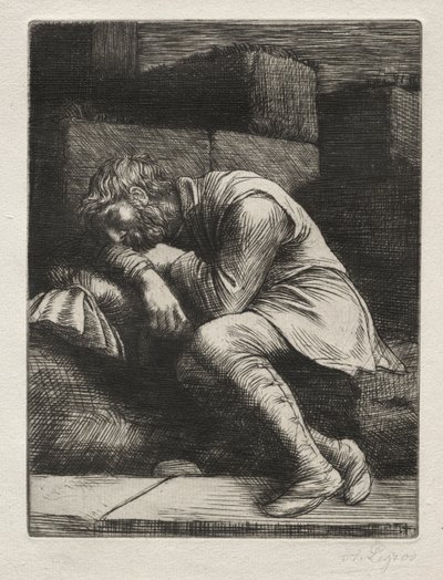Il mendicante dormiente da Alphonse Legros