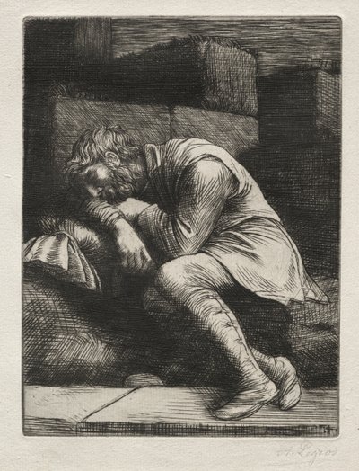 Il mendicante dormiente da Alphonse Legros