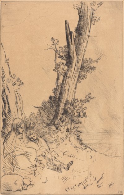 Viaggiatori che riposano (Les voyageurs fatigues) da Alphonse Legros