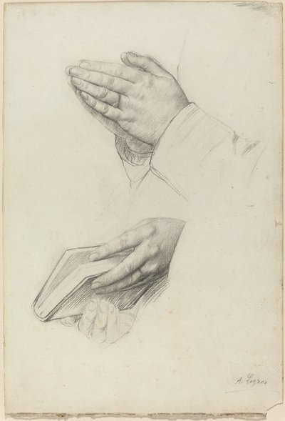 Due studi di mani da Alphonse Legros