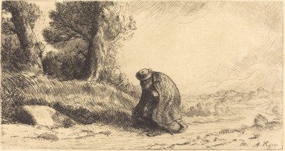 Vagabondo che Cammina lungo una Corsia da Alphonse Legros