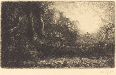 Veduta di un castello Château de Poillet da Alphonse Legros
