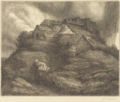 Villaggio di Saint-Pierre durante una Tempesta da Alphonse Legros