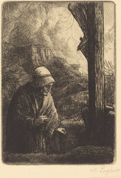 Donna ai Piedi della Croce Femme au calvaire da Alphonse Legros