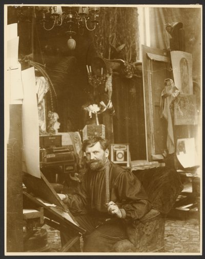 [Autoritratto nel suo studio, Rue du Val-de-Grâce, Parigi]. da Alphonse Maria Mucha