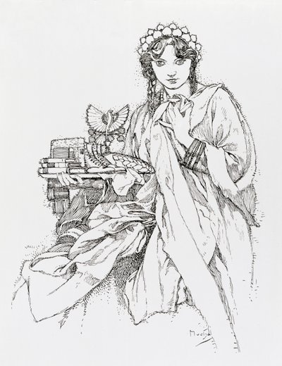 Manifesto pubblicitario per Ian Amos Komensky Lodge da Alphonse Mucha