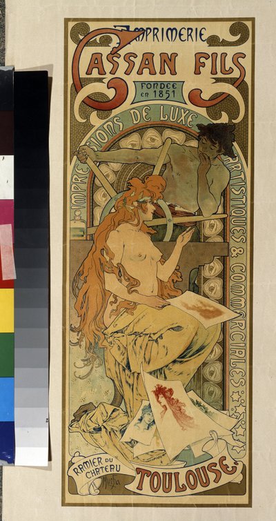 Manifesto pubblicitario per la tipografia Cassan Fils da Alphonse Marie Mucha