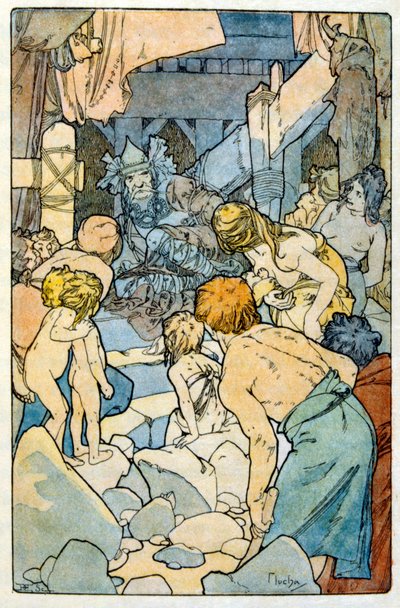 Illustrazione di Alphonse Mucha da "Clio" un