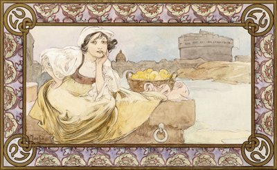Ragazza italiana da Alphonse Mucha
