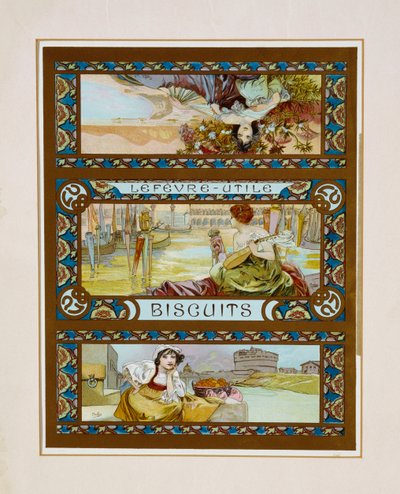 Lefevre-Utile, Biscotti, c.1910 da Alphonse Mucha