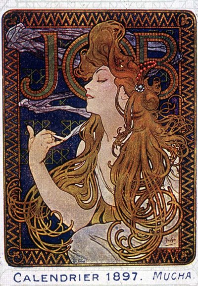 Poster delle cartiere Job a Tolosa realizzato dal pittore Mucha. 1897. da Alphonse Marie Mucha