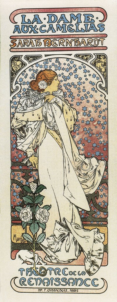 La signora delle camelie (La dame aux camelias). 1896 (litografia) da Alphonse Mucha
