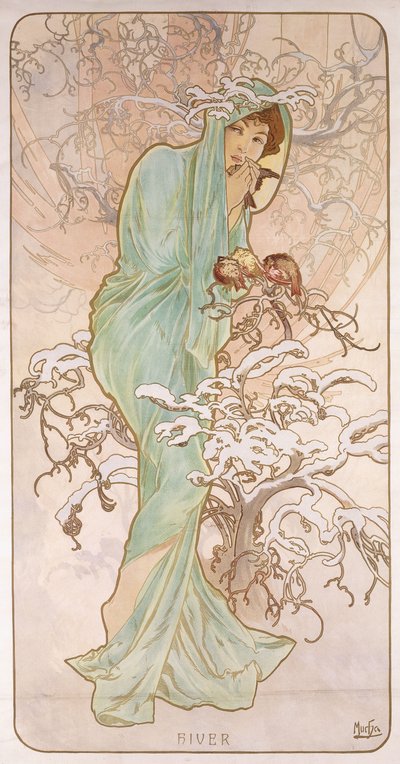 Inverno; Hiver, c.1896 da Alphonse Mucha