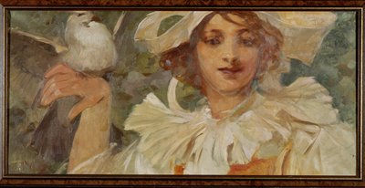 Donna con piccione da Alphonse Marie Mucha