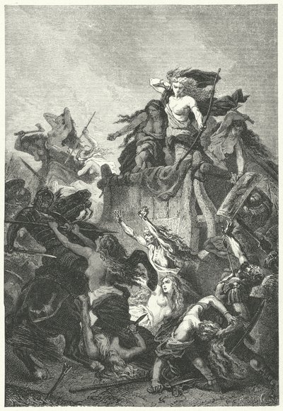 Donne germaniche che difendono il loro campo fino alla morte da Alphonse Marie de (after) Neuville