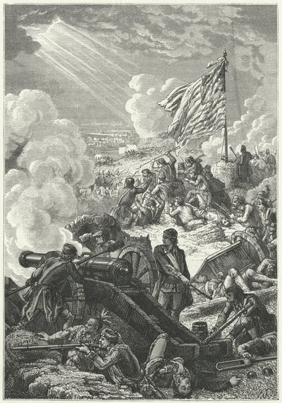 La difesa delle alture di Bunker Hill contro i britannici da Alphonse Marie de (after) Neuville