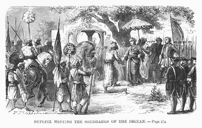Dupleix incontra il Soudhabar del Deccan, illustrazione da 