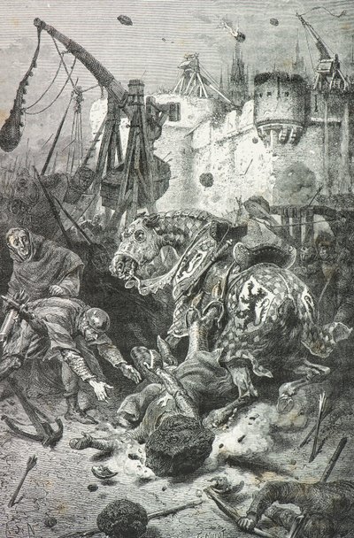 Simon 4 de montfort viene ucciso da un lancio di pietre, Tolosa da Alphonse Marie de Neuville