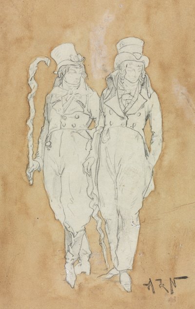 Due Giovani di Moda in Piedi da Alphonse Marie de Neuville