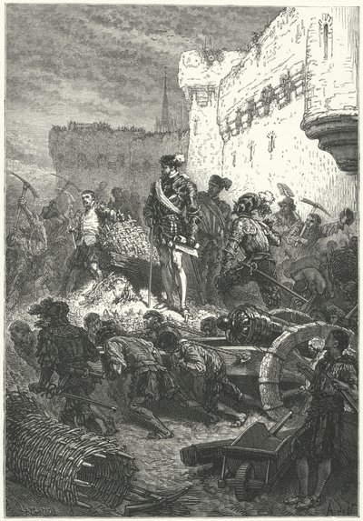 Francesco, Duca di Guisa che sovrintende alla costruzione delle difese di Metz, 1552 da Alphonse Marie de after Neuville