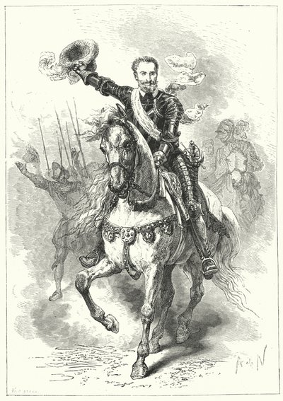 Enrico IV di Francia alla Battaglia di Ivry, 1590 da Alphonse Marie de after Neuville