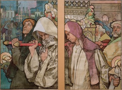 A.Mucha, Finestra di San Vito a Praga / Cartone 1931 da Alphonse Mucha