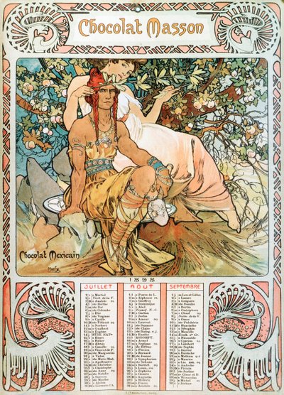 Pagina del calendario del 1898 decorata con un