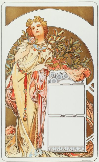Manifesto pubblicitario di Alphonse Mucha per il calendario, 1898 da Alphonse Mucha