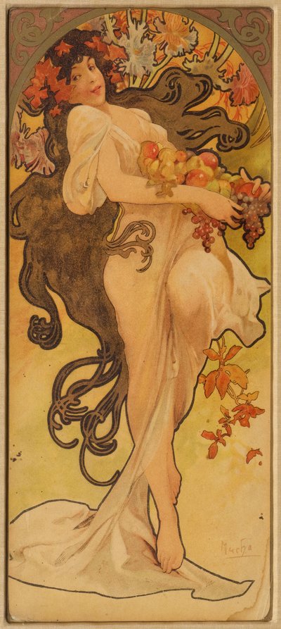 Autunno dalla serie Les Saisons, c1900 da Alphonse Mucha